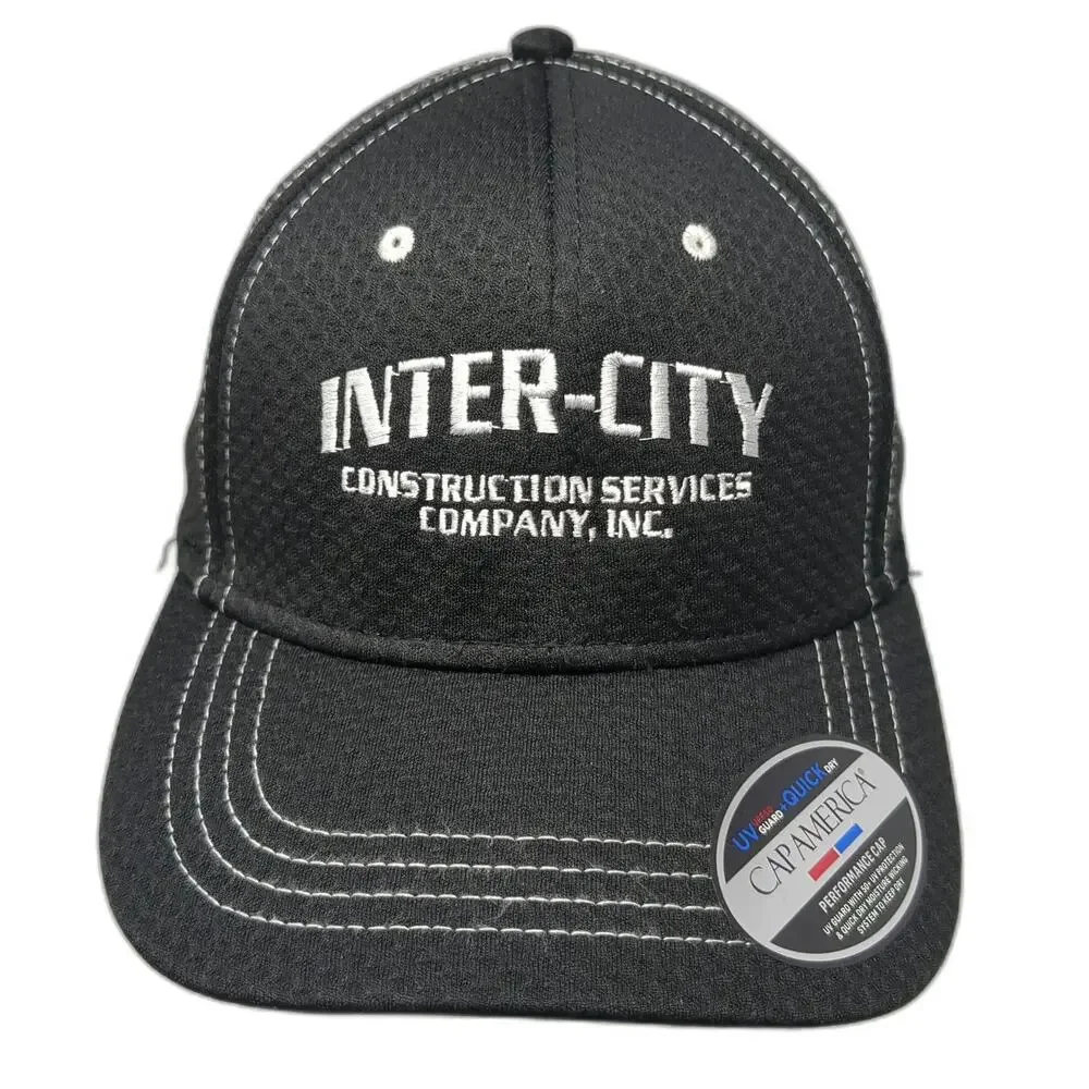 Cap America Baseball Cap Black One Size Inter-City Construction Hat Strapback